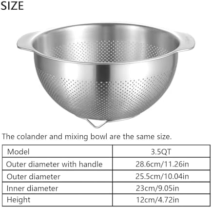 18/8 Stainless Steel Microwell Colander, 3.5QT Large Capacity - Image 2