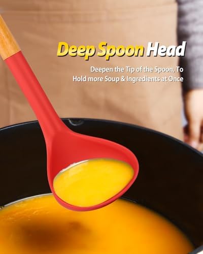 BUNDLEPRO Silicone Soup Ladle and Pasta Spoon Set - Image 4
