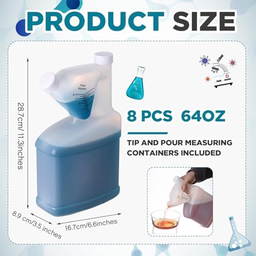 8 Pcs 64oz Tip Measure Container Tip and Pour Measuring Cup - Image 2