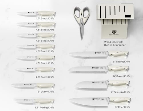 BRODARK 15Pcs Professional High Carbon Stainless Steel Knife Set - Image 6