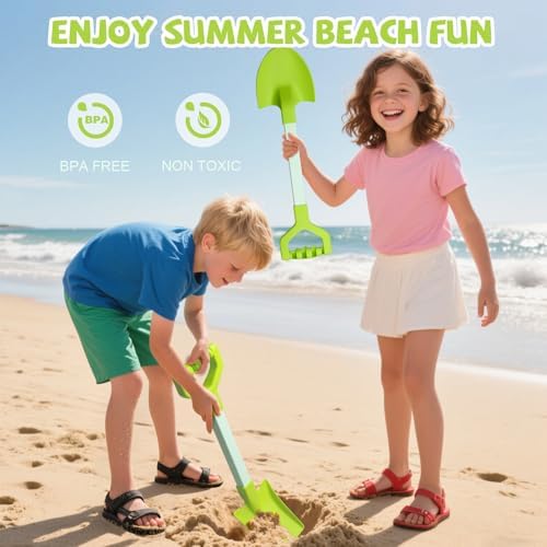 20” Long Sand Beach Shovels for Kids Heavy Duty Plastic Sand Scoops - Image 2