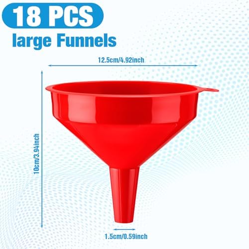 Honeydak 18 Pcs Plastic Funnels Wide Mouth Long Spout - Image 3