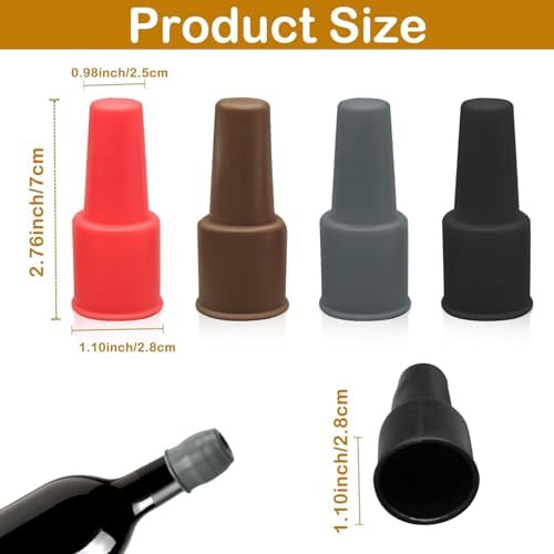 8Pcs Silicone Wine Stopper for Wine Bottles, Reusable Sparkling Wine Bottle - Image 2