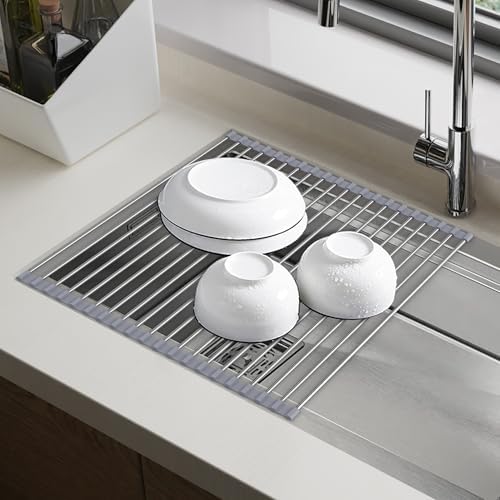 Roll Up Over Dish Rack 17.7”Lx15.5”W, Kitchen Drainer Rack - Image 2