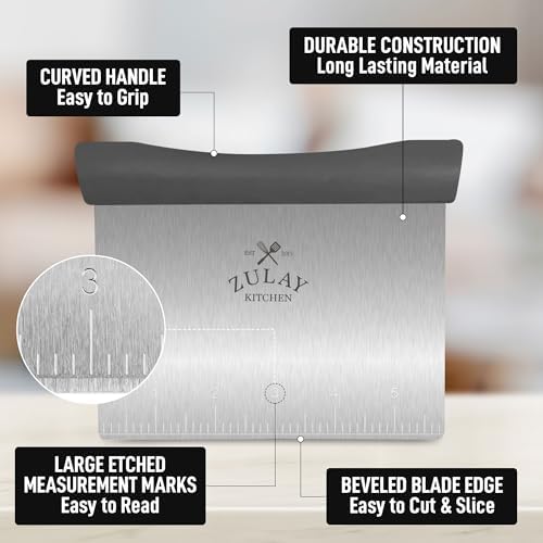 Zulay Premium Multi-purpose Stainless Steel Bench Scraper & Chopper, Quick & - Image 6