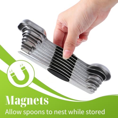 Measuring Spoons, Magnetic Measuring Spoons Set, 304 Stainless Steel 7 Double - Image 4