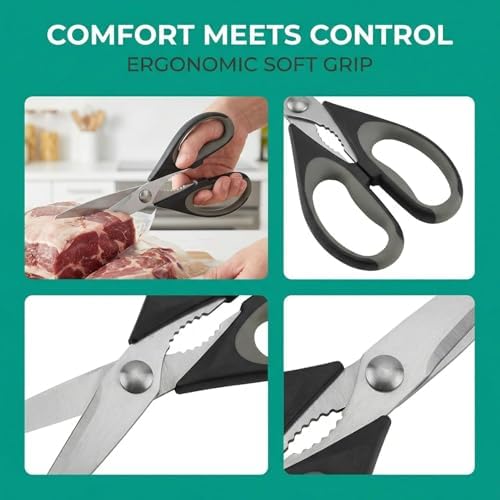 Kitchen Scissors All Purpose Heavy Duty, Kitchen Utensils Set, Stainless Steel - Image 7