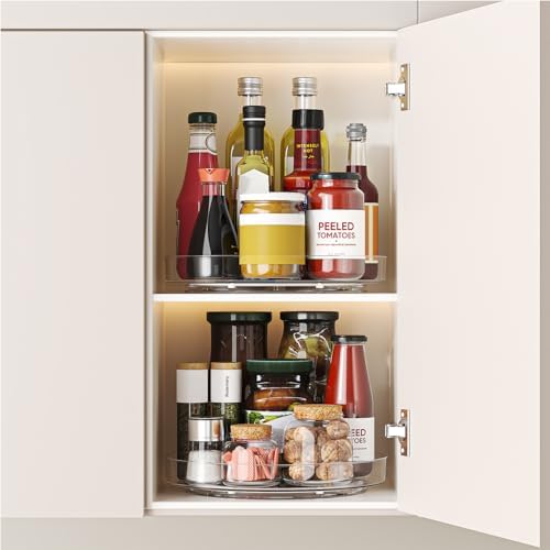 2 Pack 10 Inch Lazy Susan Turntable Organizer, Kitchen Countertop and Fridge - Image 3