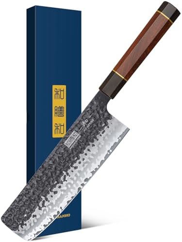 HOSHANHO 7" Nakiri Knife, Handcrafted Razor Sharp Meat Vegetable Cleaver by HOSHANHO