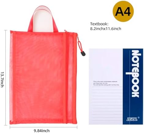10 Pack 5 Color Mesh Zipper Pouch Bags - Image 4