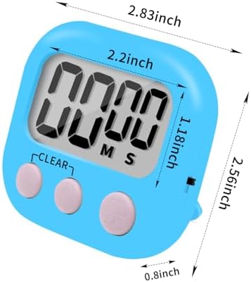 6 Pack Small Digital Kitchen Timer Magnetic Back and ON/Off Switch, Minute - Image 2