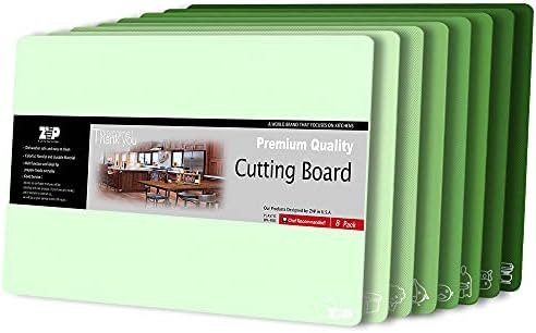 ZVP Plastic Cutting Boards for Kitchen, Flexible Cutting Mats, Gradient Green by ZVP