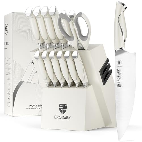 BRODARK 15Pcs Professional High Carbon Stainless Steel Knife Set by BRODARK
