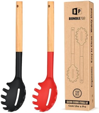 Silicone Pasta Fork, Pasta Spoon Server by BUNDLEPRO
