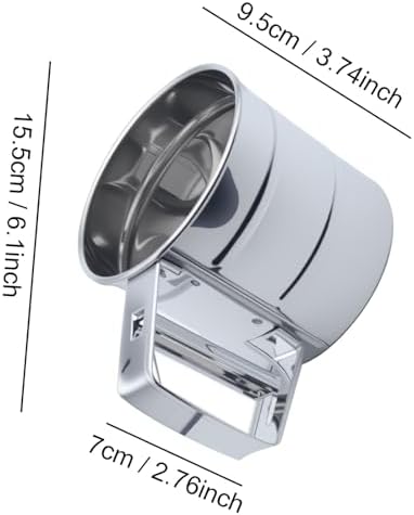 1 Pcs 3 Cup Flour Sifter for Baking Stainless Steel Flower Sifter Shaker - Image 2
