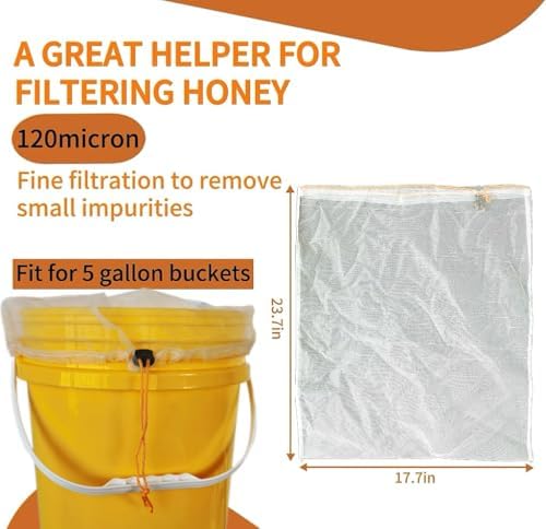 SPMKTQK Honey Strainer, Honey Filter Bag Ultra-Fine Mesh Strainer 4Pcs - Image 2