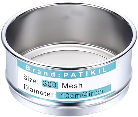 PATIKIL 300 Mesh Lab Sieve, 3.9" Diameter Sifting Screen 304 Stainless Steel by PATIKIL