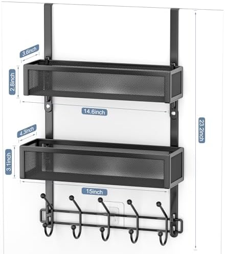 Adjustable Over The Door Hooks Organizer, Door Hanger Coat Rack - Image 6