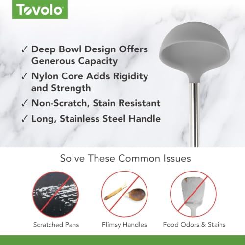 Tovolo Silicone Ladle With Stainless Steel Handle Deep Soup Ladle - Image 3