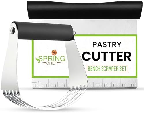 Spring Chef Stainless Steel Dough Blender & Bench Scraper Set by SpringChef