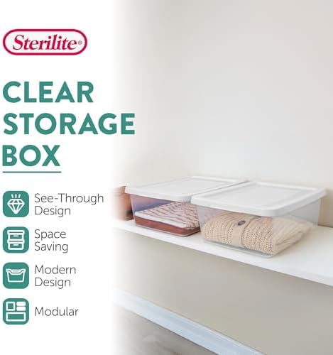 Sterilite Storage Box Stackable Tote, 12 Quart, 30 Pack - Image 2