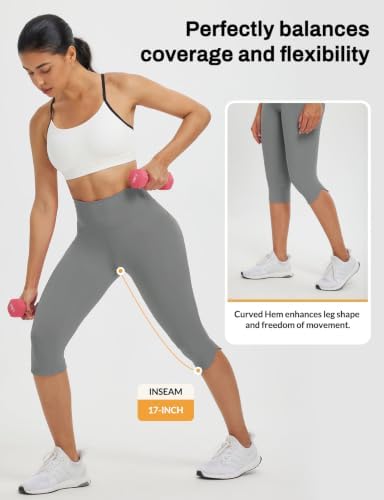 baleaf Womens 17" High Waisted Capri Leggings - Image 3