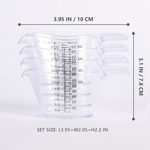 4 Pack Small Measuring Cups, 2oz/60ml Mini Measuring Cup - Image 4