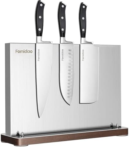 4PSC Knife Block Set With Magnetic Knife Block Holder, Ultra-Sharp Japanese by Fomidao