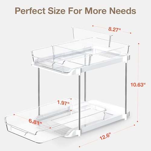 Delamu 2-Tier Multi-Purpose Bathroom Under Sink Organizers and Storage - Image 2