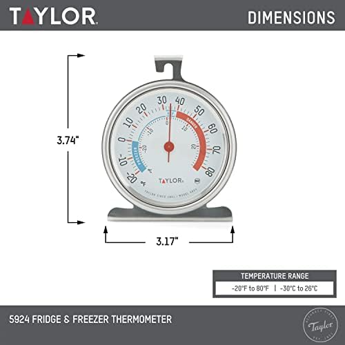 Taylor Large Dial Refrigerator Freezer Thermometer 2 Pack, 3 Inch Stainless - Image 3
