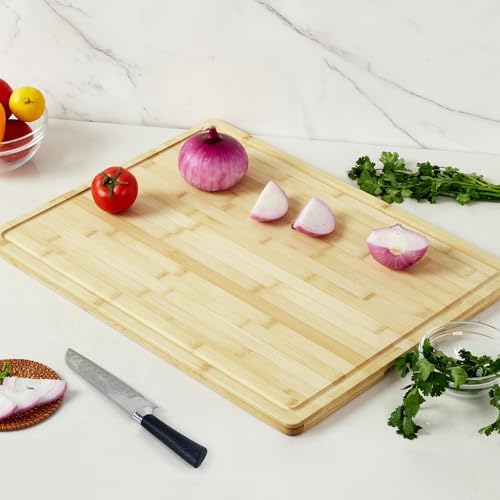 24"X18" Bamboo Cutting Boards for Kitchen, Extra Large Wood Cutting Board - Image 2