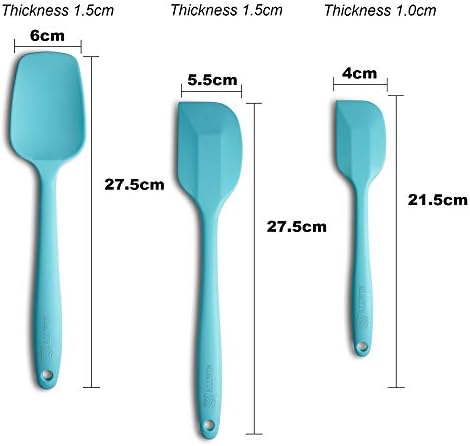 3-Piece Silicone Spatula Set, 600°F Heat Resistant, Light Blue - Image 2