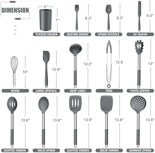 E-far 14 Pieces Silicone Cooking Utensils Set, Kitchen Utensils Set - Image 2