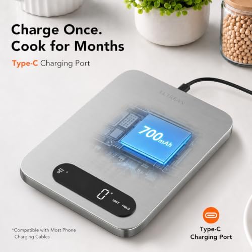 Ultrean IPX7 Waterproof Digital Food Scale, 33lb Kitchen Scale - Image 4