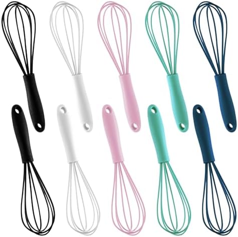 10-Piece Mini Multicolor Silicone Whisks by LAPXSNZD