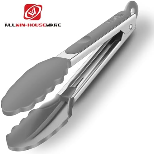 2 Pack Silicone Kitchen Tongs, 9 & 12 Inch, Stainless Steel - Image 2