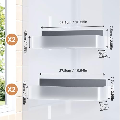 Mystozer Magnetic Spice Rack for Refrigerator Clear, 4 Pack - Image 2