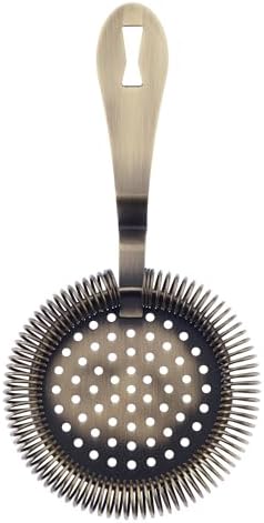 Barfly Deluxe Antique Hawthorne Spring Strainer, Antique Gold by BarflybyMercer