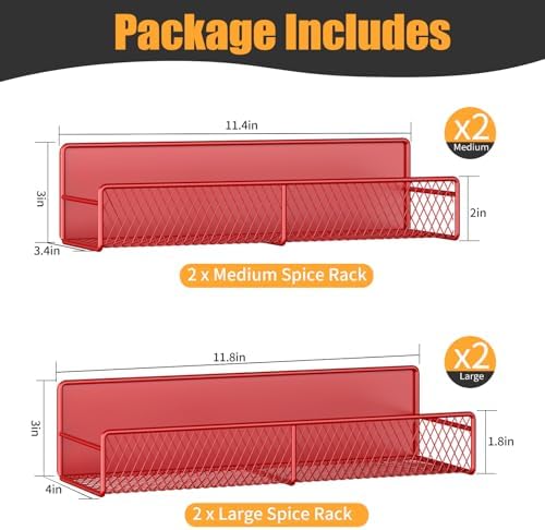 DTUQYX Magnetic Spice Rack for Refrigerator, 4 Pack 100% Metal Strong Magnet - Image 2