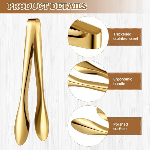2 Pack Gold Polished Serving Tongs 9 Inch, 12 Inch - Image 4