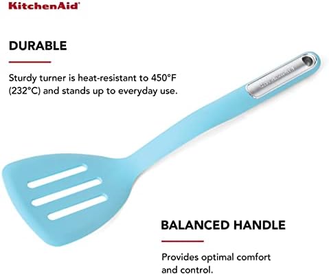 KitchenAid Silicone Slotted Turner, Aqua Sky - Image 3