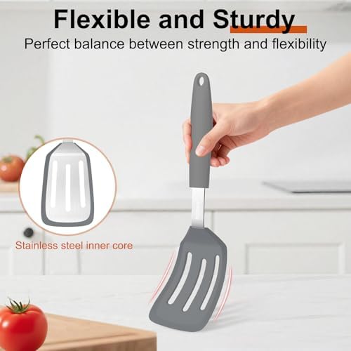2 Pack Silicone Kitchen Spatula Set, 600°F Heat Resistant - Image 5