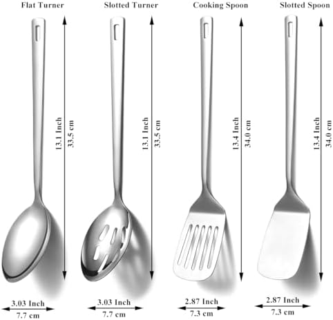 Homquen Stainless Steel Kitchen Utensils Set 4pcs, Cooking Utensils Set - Image 2