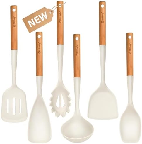 Large Silicone Kitchen Utensils Set, Heat Resistant and BPA Free Silicone by Blithely