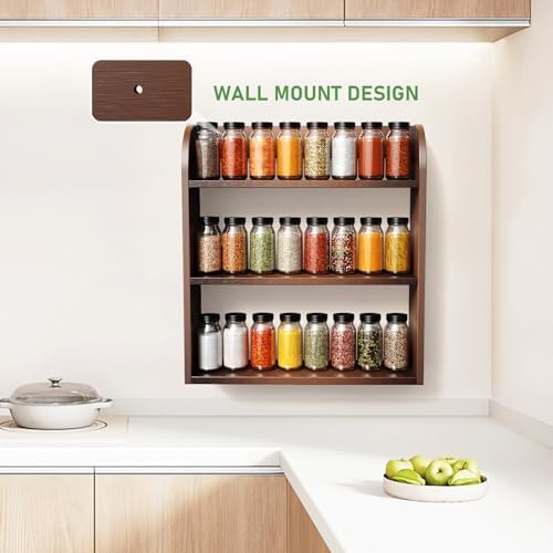 ROMGUAR CRAFT 3 Tier Bamboo Spice Rack, Countertop or Wall Mounting - Image 2