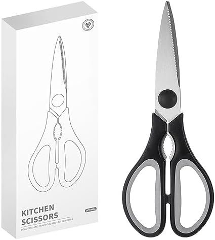 Black Grey Kitchen Shears, Rkqoa Kitchen Scissors Heavy Duty Cooking Scissors by Rkqoa