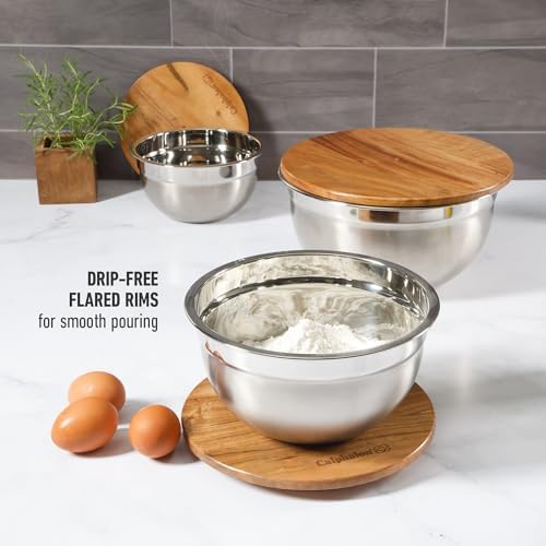 Calphalon Orbit Mixing Bowl Set, 3-Piece Stainless Steel Mixing Bowls - Image 6