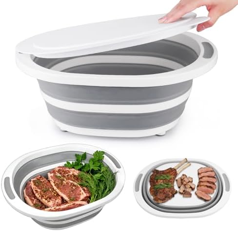 Collapsible Wash Basin, 7.5L Dish Tub Sink Basin Folding Dish Pans by SeropyDirect