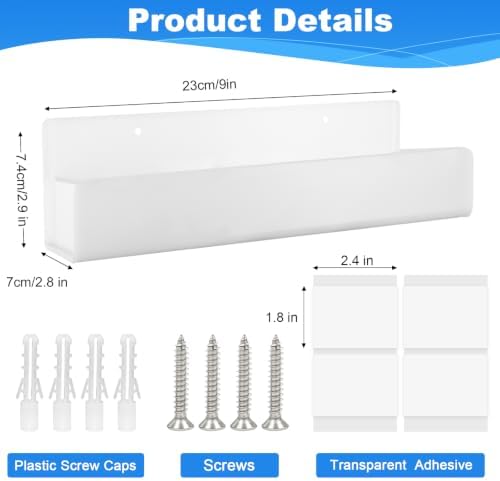 9 Inch Acrylic Spice Rack Wall Mount, 2 Pack - Image 2