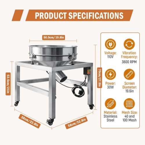 Sidasu 19.6“Automatic Vibrating Sifter Machine, 40/100 Mesh - Image 2